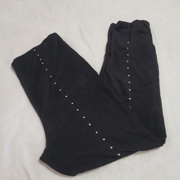 SHEIN Pants - Womens Pants Sz Large Black With Silver Studs Soft Suede Like Office‎ Going Out